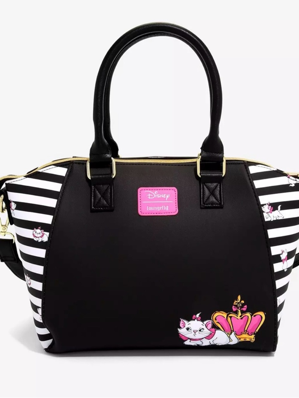 NWOT! Disney Loungefly Aristocats Marie "Because I'm a Lady" Striped Satchel - Picture 8 of 15